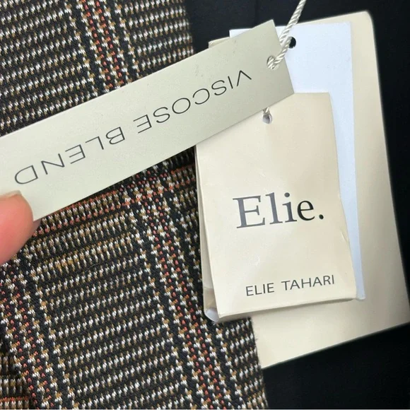 NWT Elie Tahari Windowpane Plaid Cropped Blazer‎ Jacket 10 - Picture 4 of 10